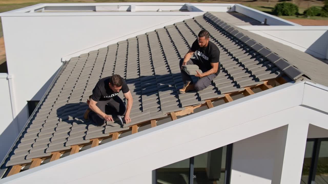 Roofing Contractors Johannesburg - roofers fitting tiles on a house roof
